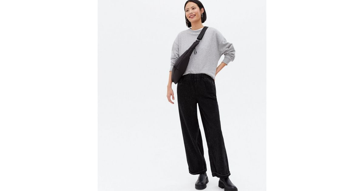 Noisy May Black Relaxed Wide Leg Jeans | New Look | New Look (UK)