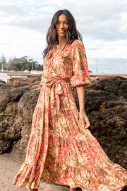Pissaro Mid Sleeve Maxi Dress - Floral | Petal & Pup (US)