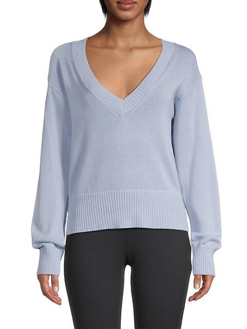 525 America V-Neck Cotton-Blend Sweater | Saks Fifth Avenue