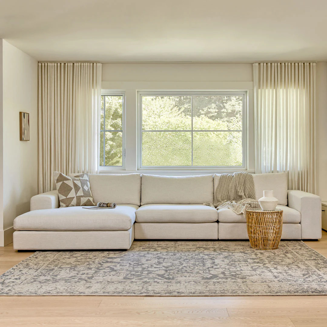 Beta 137.5" Left Modular Chaise Sectional - Quartz White | Article