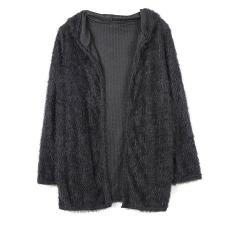 Women Hooded Coat Faux Fur Zipper Coat Women Oversize Fleece Soft Jacket Thick Long Sleeve Plush Jac | Walmart (US)