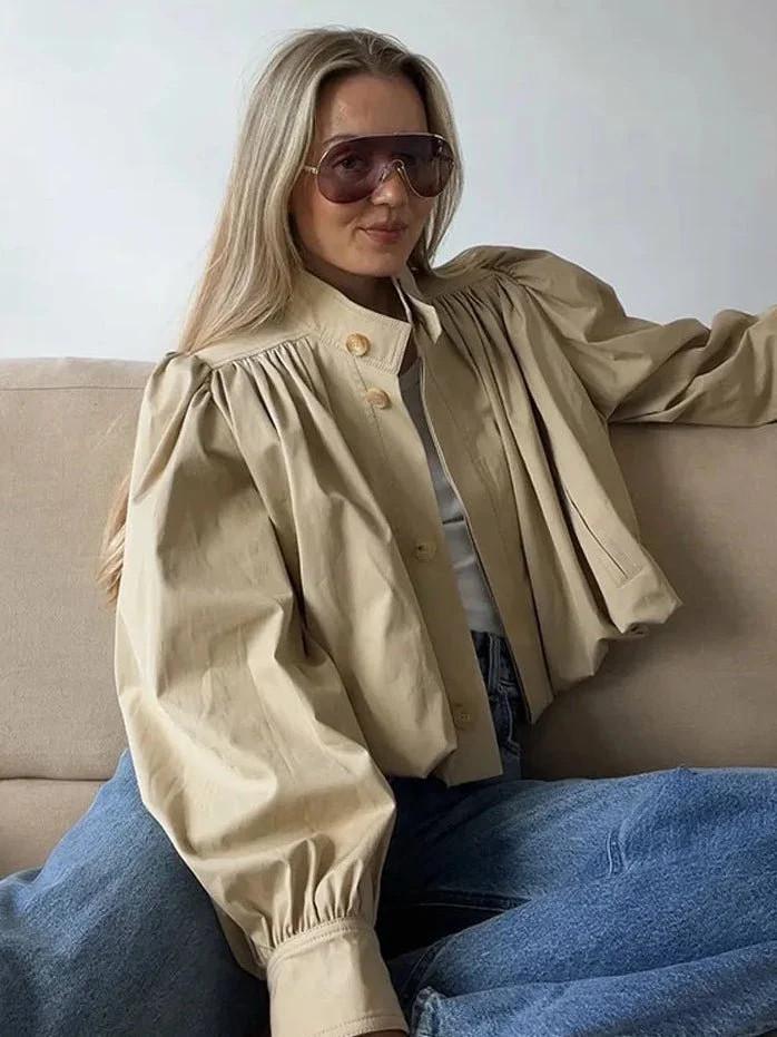 Jenna Loose Fit Pleated Jacket | Shop.app