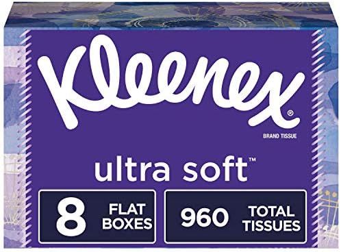 Kleenex Ultra Soft Facial Tissues, 8 Flat Boxes, 120 Tissues per Box (960 Tissues Total) | Amazon (US)