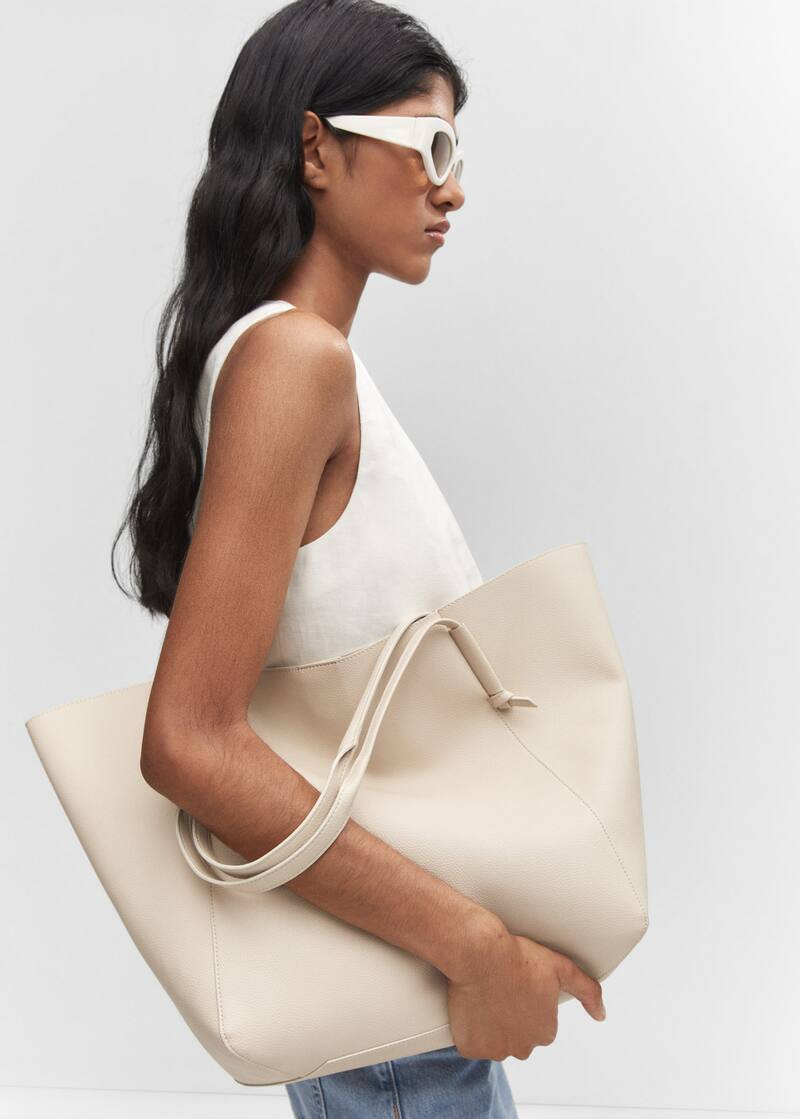 Knot handle shopper bag -  Women | Mango USA | MANGO (US)