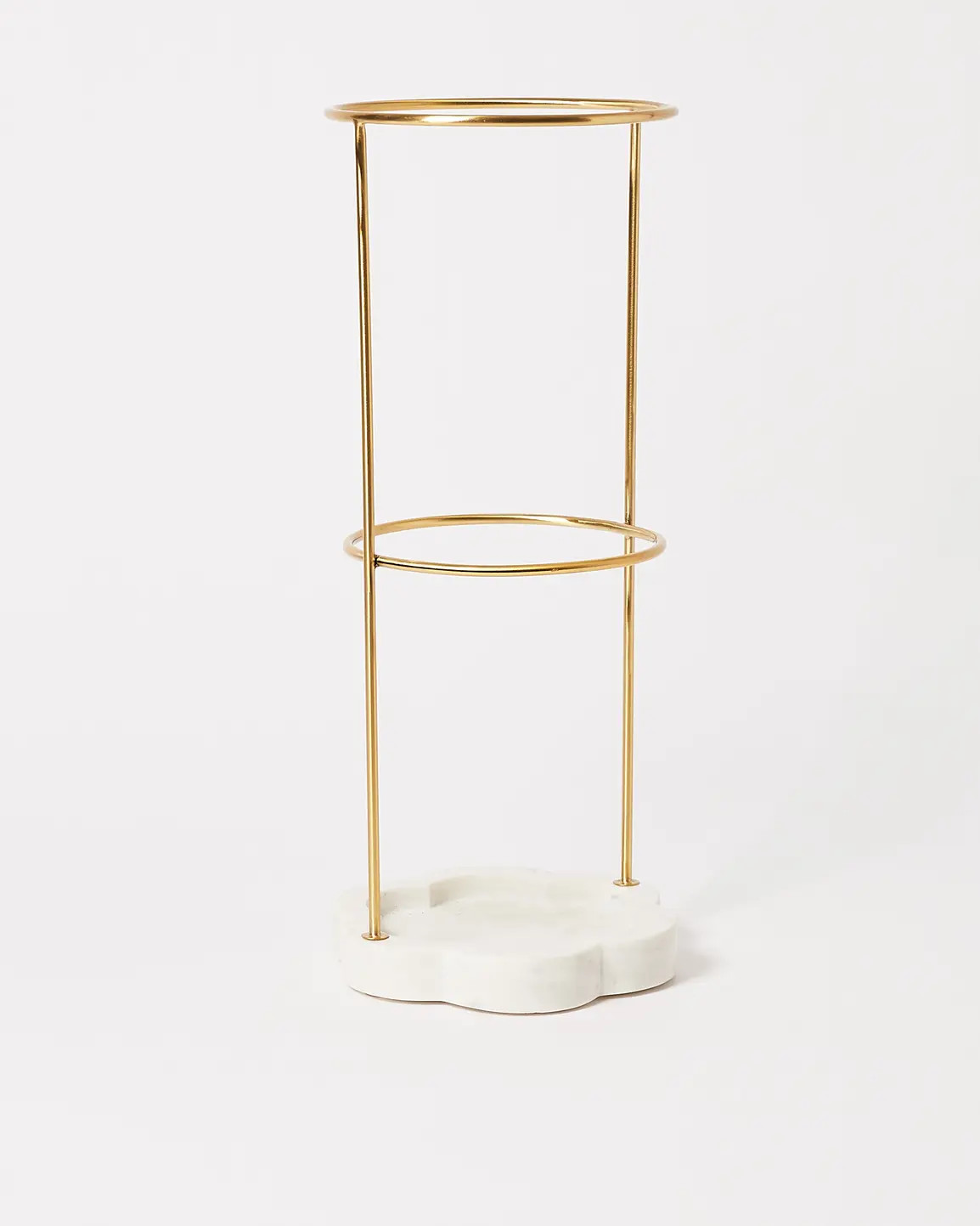 White Marble & Gold Metal Umbrella Stand | Oliver Bonas | Oliver Bonas (Global)