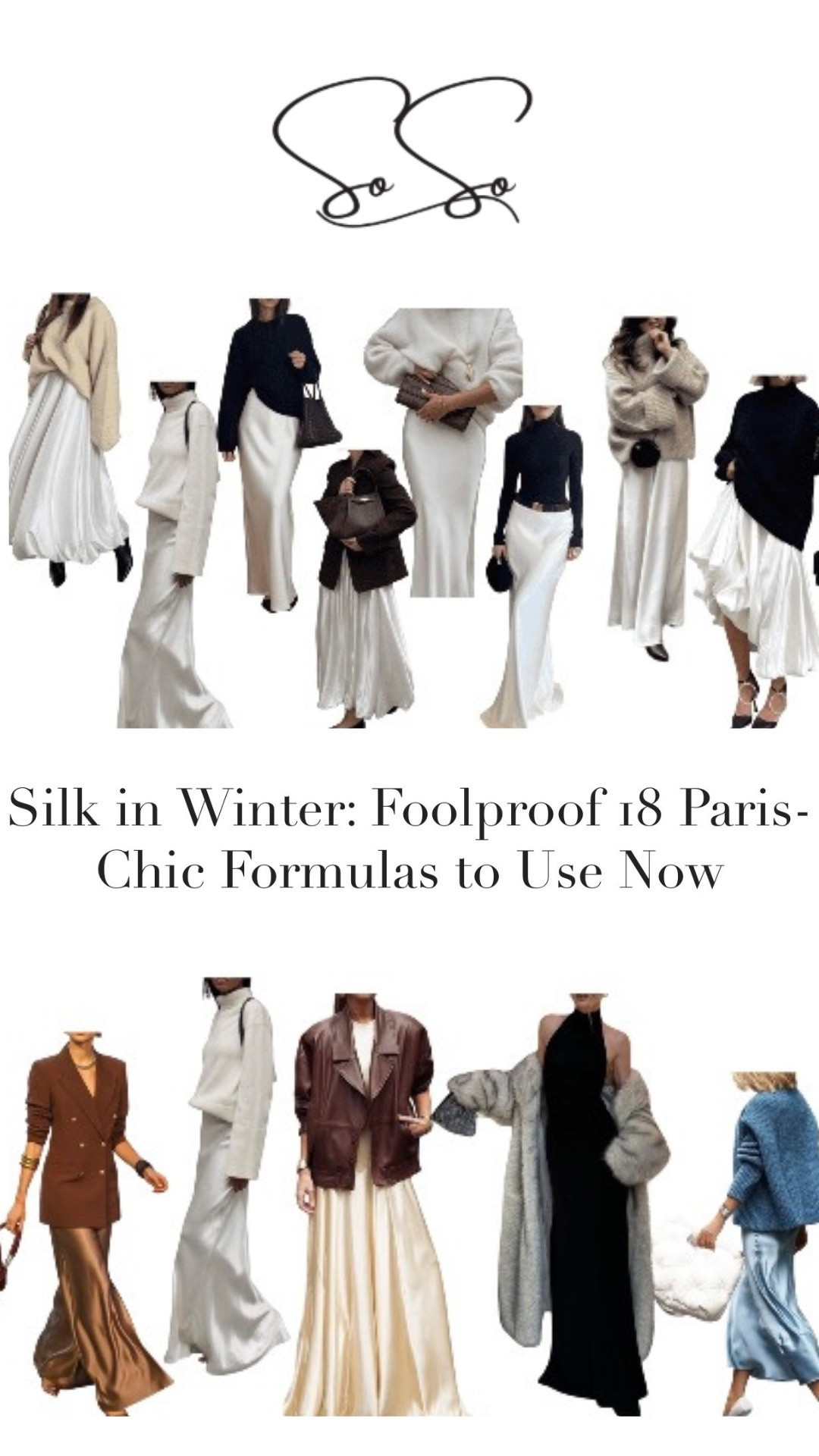 Silk in Winter: Paris Formulas

18 Paris-chic winter silk outfits – skirts with knits, blazers, coats. Full guide now on my blog.

https://lasosoff.com/

#WinterOutfitIdeas #SilkSkirt #ParisianStyle #CapsuleWardrobe #silk

#LTKwinter #LTKstyletip #LTKCyberWeek