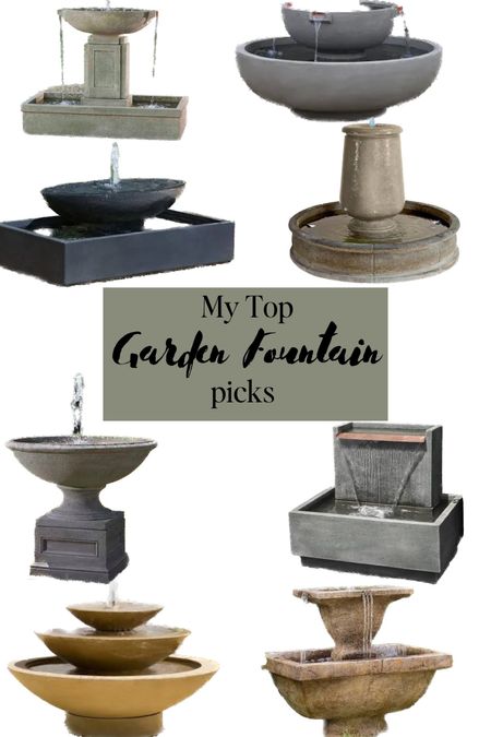 The top garden fountains I considered for our landscaping. I love all of these fountains, but the one we chose was a clear winner. I can’t wait to get the garden fountain installed in our landscaping. 

#LTKhome