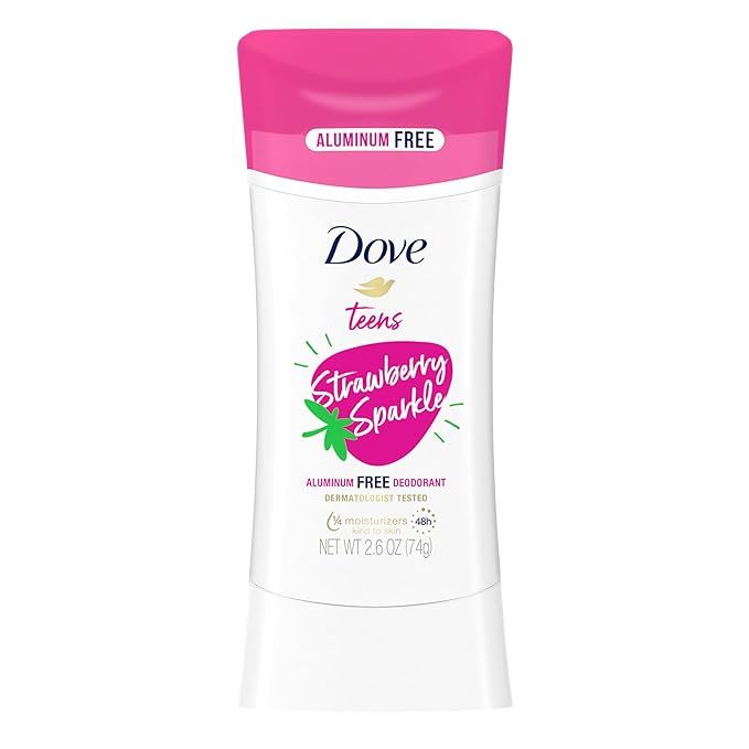 Dove Teens Deodorant Stick Strawberry Sparkle, for gentle underarm care, 48-hour odor protection ... | Amazon (US)