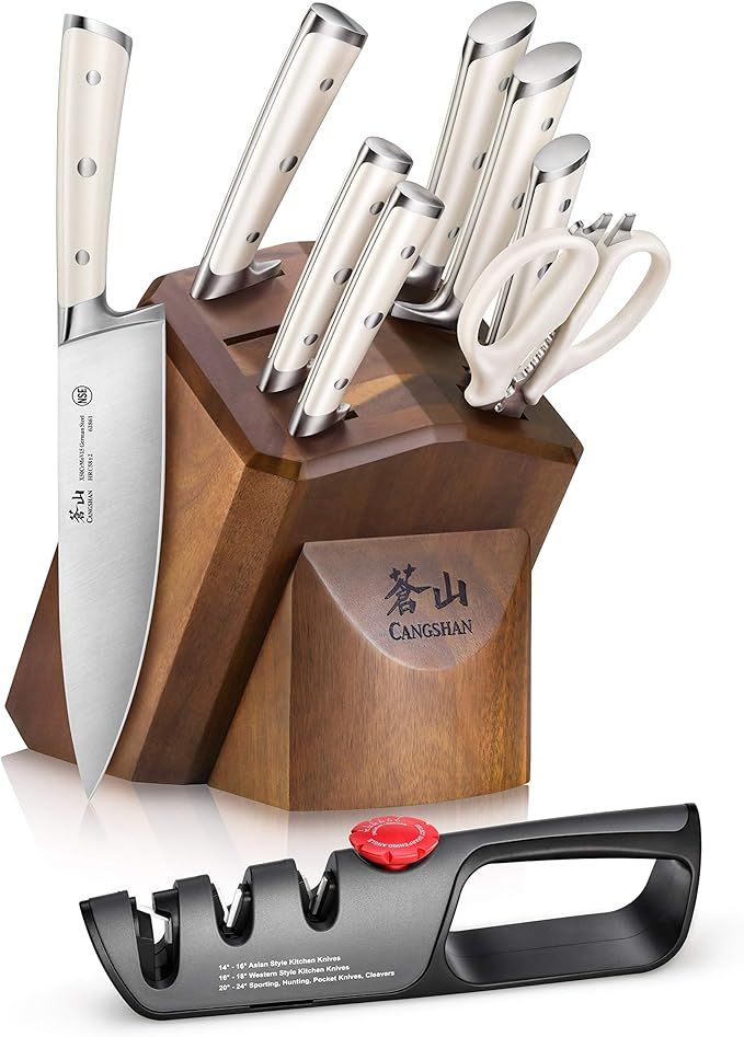 Cangshan H1 Series 1026153 German Steel Forged 10-Piece Knife Block Set | Amazon (US)