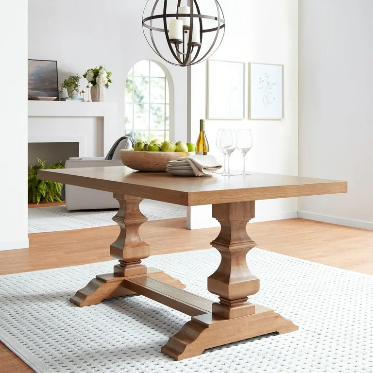 My Texas House Grove Trestle Dining Table, Warm Brown | Walmart (US)