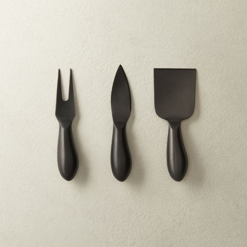 Helms Black Cheese Knives Set of 3 + Reviews | CB2 | CB2