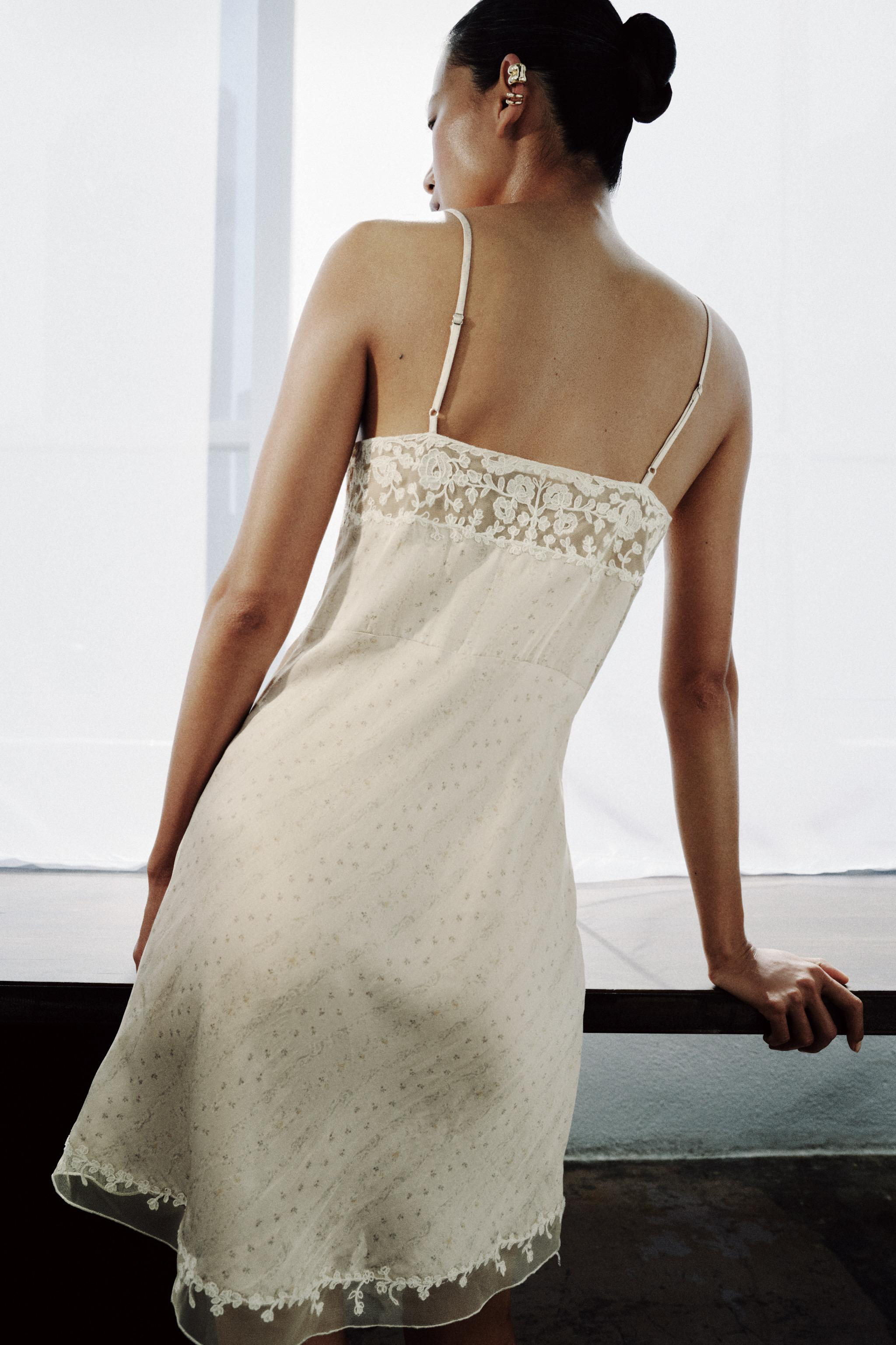 ZW COLLECTION EMBROIDERED SHORT DRESS | Zara US