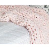 Pastel Pink Chunky Knit Blanket Wool Free Chunky Yarn Knitted Baby Blanket Chunky Blanket Baby Gift | Etsy (US)