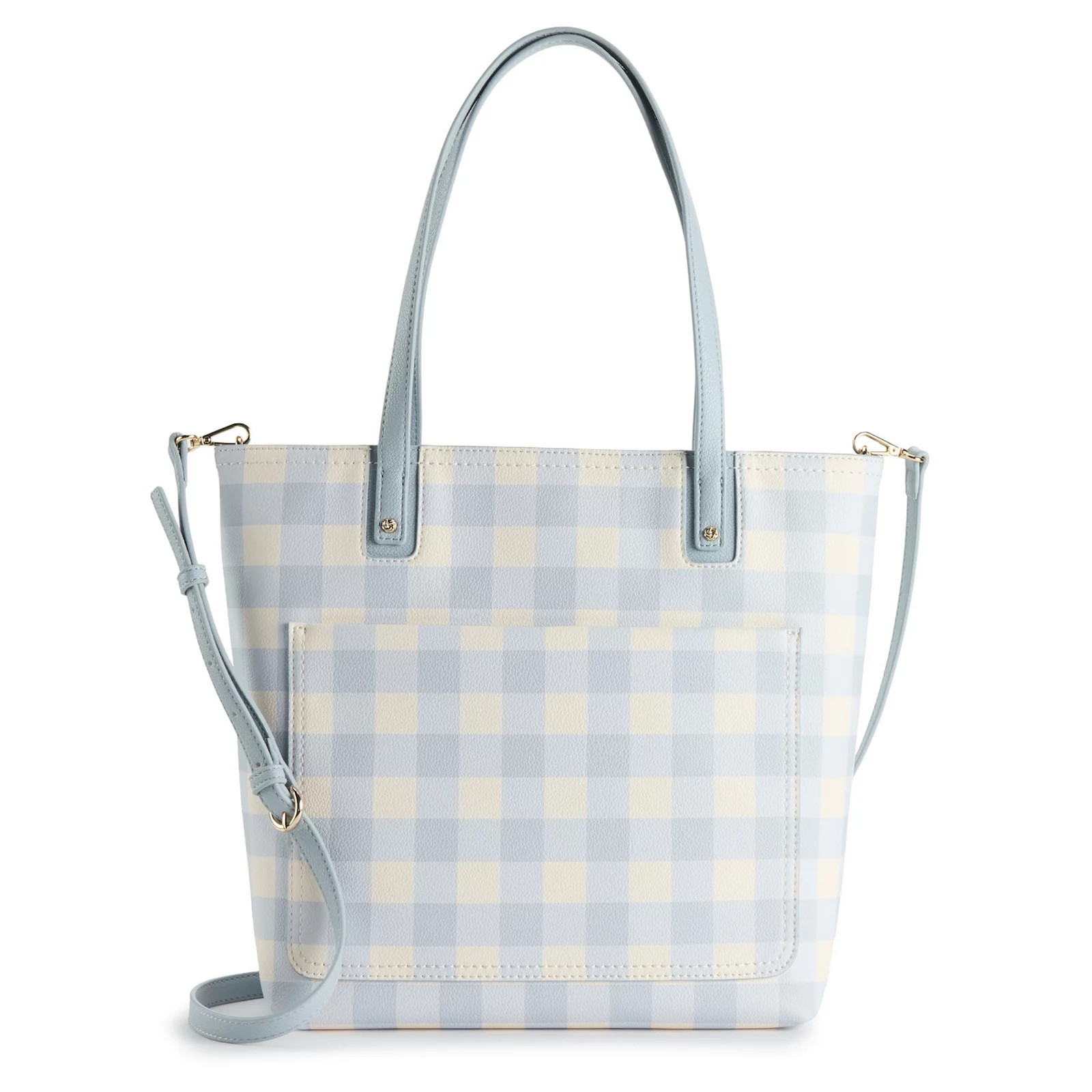 LC Lauren Conrad Presley Convertible Tote Bag, Blue Gingham | Kohl's