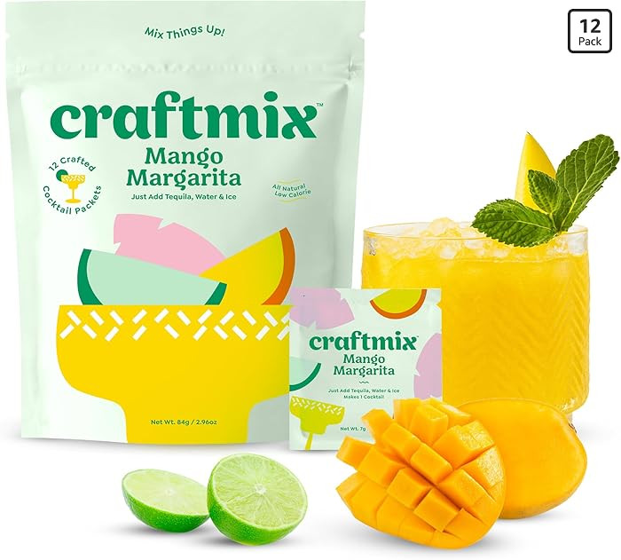 Craftmix Mango Margarita Cocktail & Mocktail Drink Mixer, Skinny Mixes - Water Flavoring Packets ... | Amazon (US)