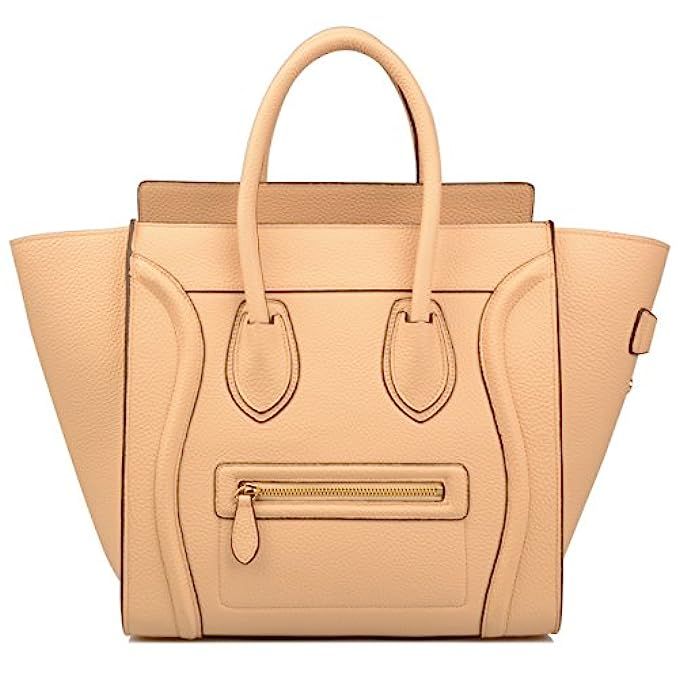 Ainifeel Women's Genuine Leather Smile Large Top Handle Handbag Purse | Amazon (US)