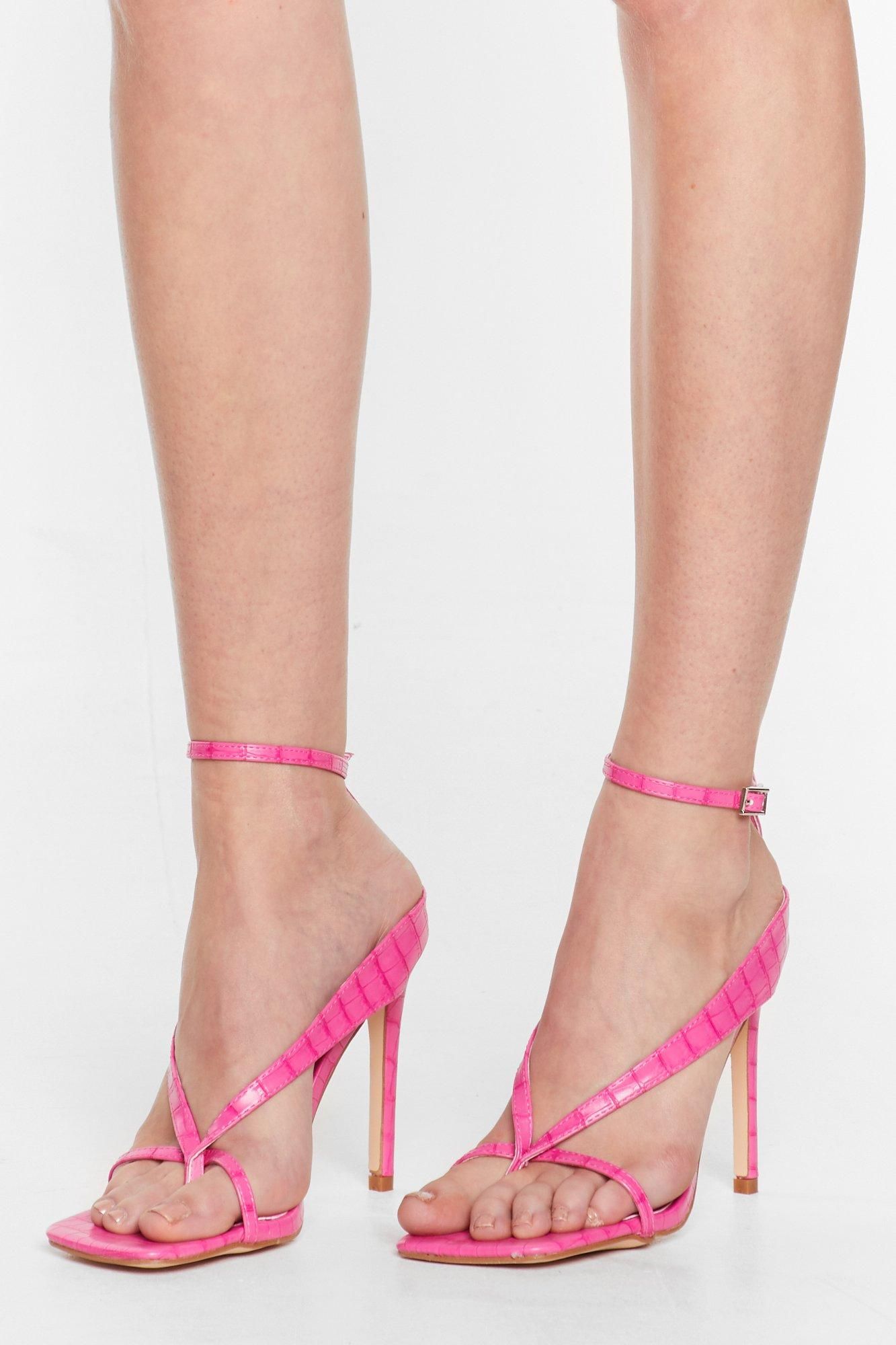 Womens Thong Time Coming Strappy Stiletto Heels - Pink | NastyGal (US & CA)