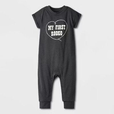 Baby Girls' My First Rodeo Romper - Cat & Jack™ Gray | Target
