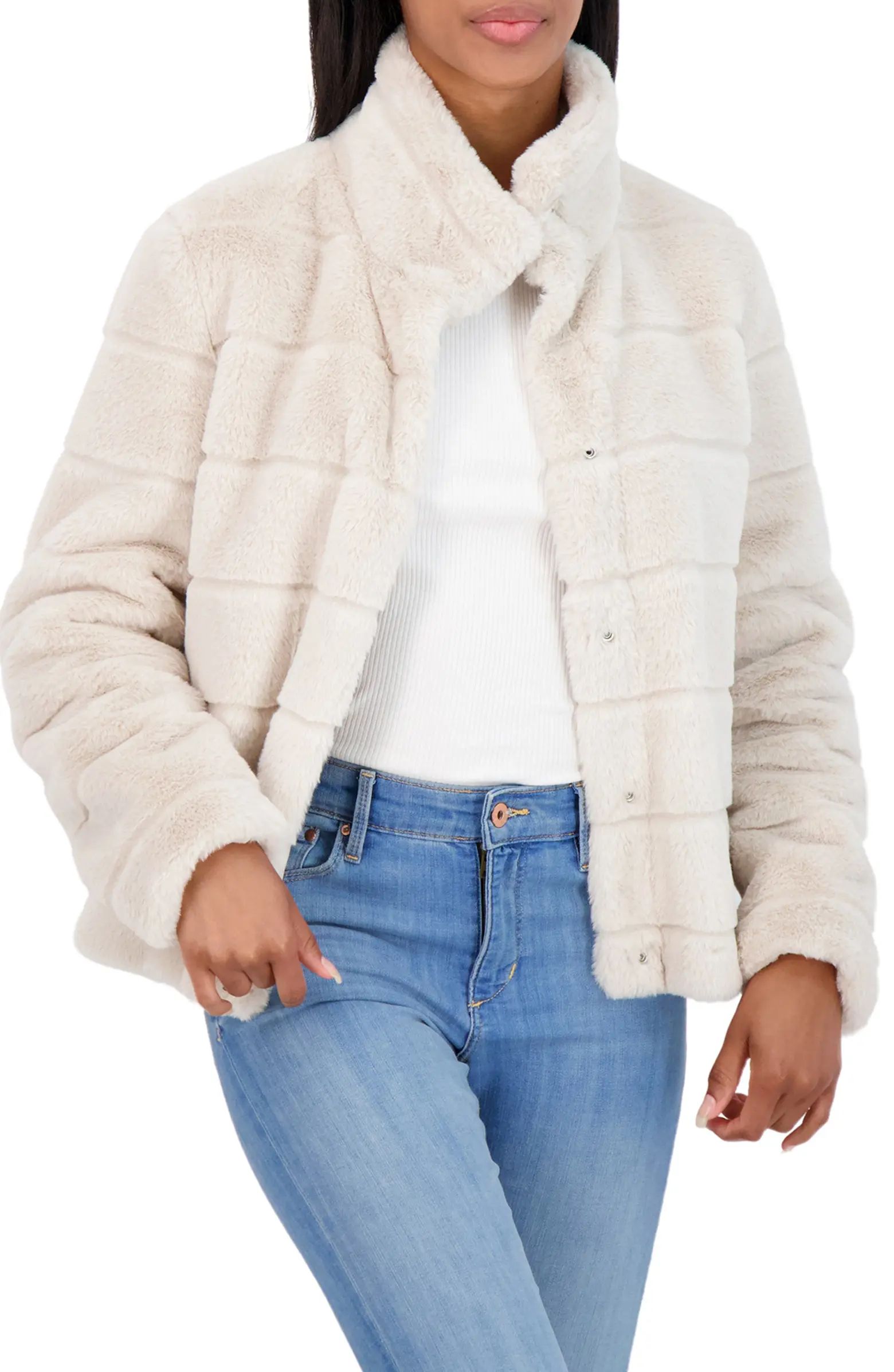 SEBBY Snap Front Faux Fur Jacket | Nordstromrack | Nordstrom Rack