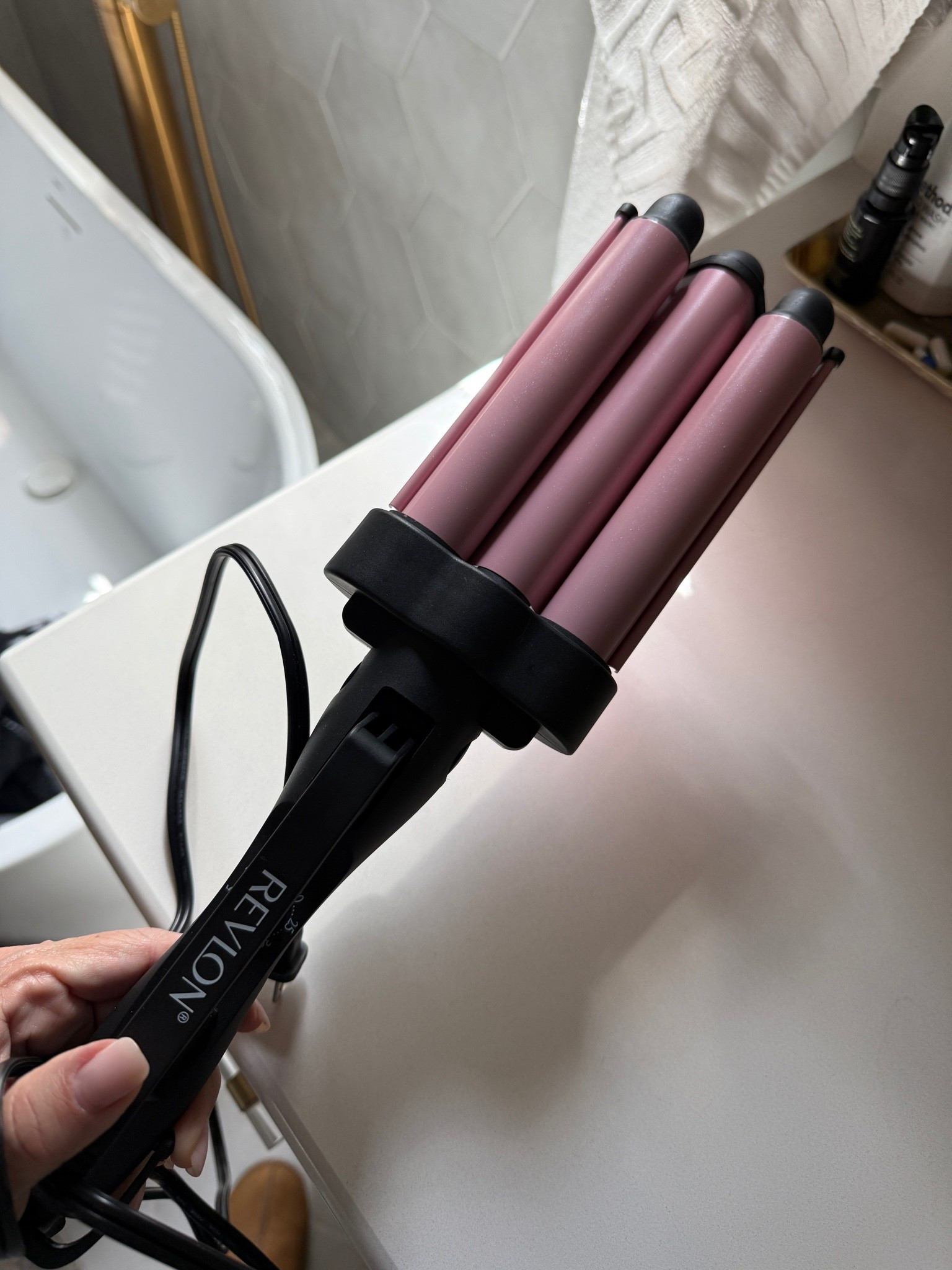 My triple barrel wave maker for wavy hair!