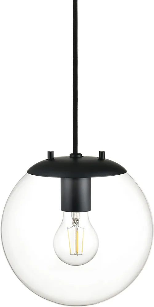 Linea di Liara Sferra Modern Large Glass Pendant Light Kitchen Island Black Pendant Lighting Clea... | Amazon (US)