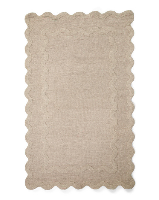 5x8 Wool Scalloped Rug | TJ Maxx