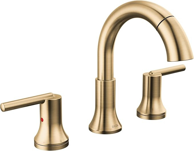 Delta Faucet Trinsic Pull Down Bathroom Faucet, Bathroom Pull Out Faucet, Gold Widespread Bathroo... | Amazon (US)