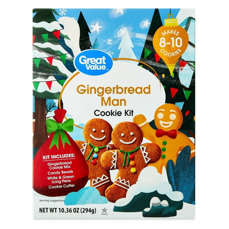 Great Value Gingerbread Man Cookie Kit, 10.36 oz | Walmart (US)