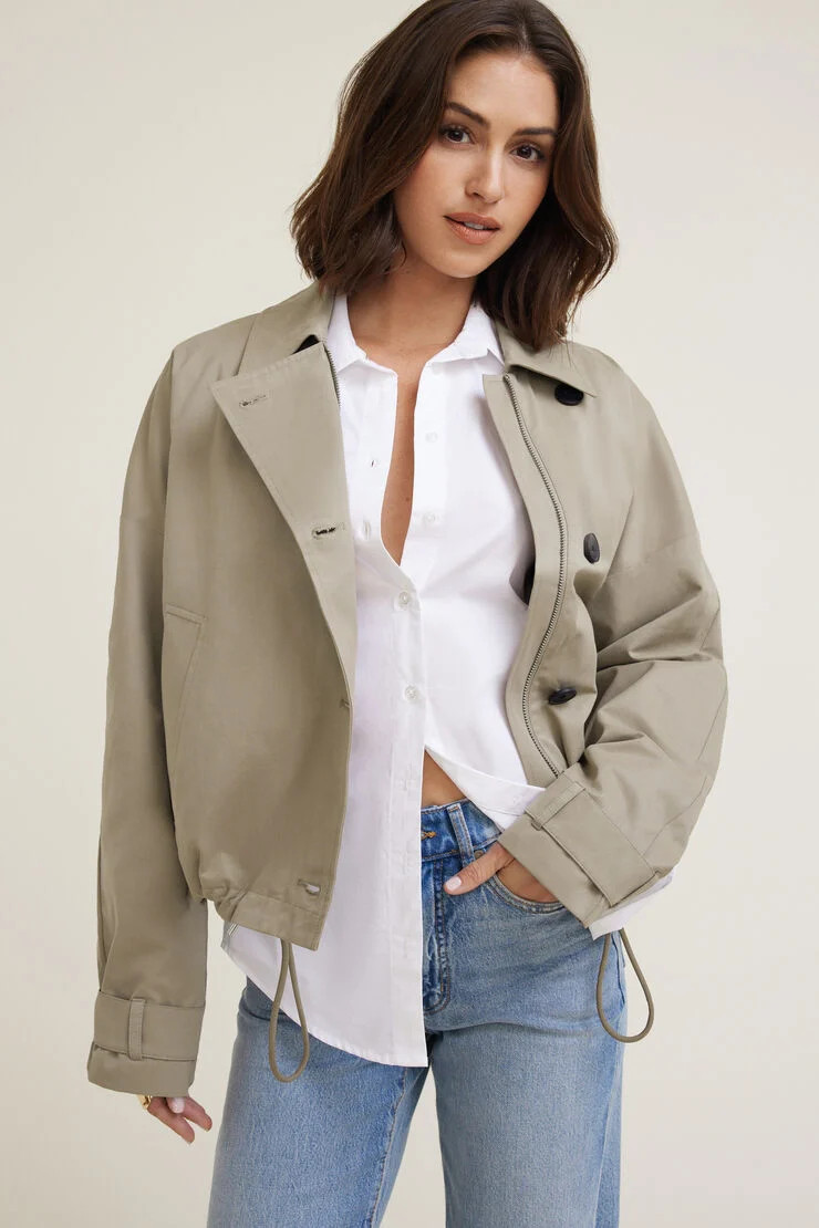 Asymmetric Short Trench Coat | Dynamite Clothing