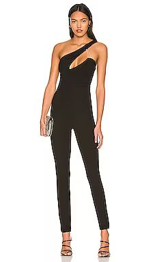 superdown Tiasha Asymmetrical Jumpsuit in Black from Revolve.com | Revolve Clothing (Global)