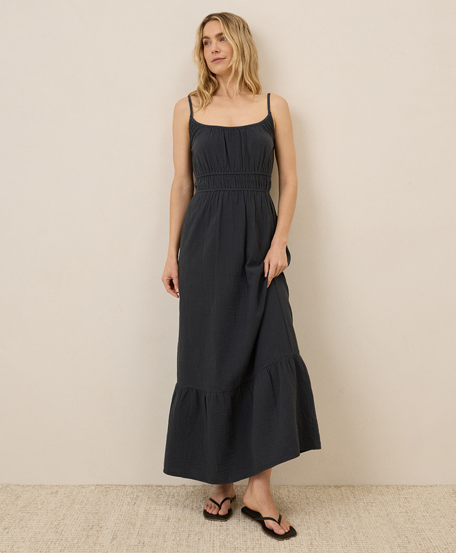 Women’s Coastal Double Gauze Cami Maxi Dress made with Organic Cotton | Pact | Pact Apparel