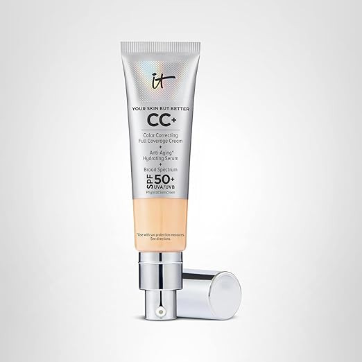 IT Cosmetics CC+ Cream - Natural Full Coverage Foundation With SPF 50+, Color Corrector & Anti-Ag... | Amazon (US)