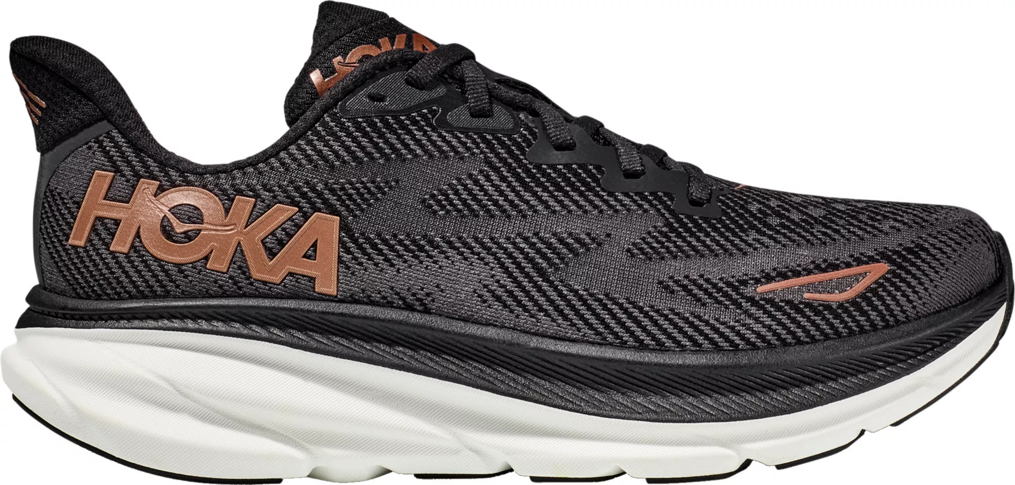 HOKA Women's Clifton 9 Running Shoes, 6 W, Black/Copper | Dick's Sporting Goods