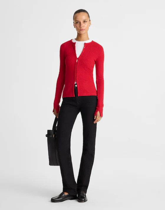 Pointelle Cutaway Cardigan | Madewell