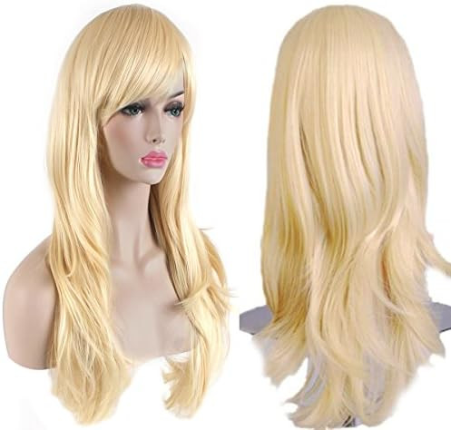 Akstore 28" 70cm Fashion Wigs Long Wavy Curly Hair Cosplay Wig & Wig Cap (Golden) | Amazon (US)