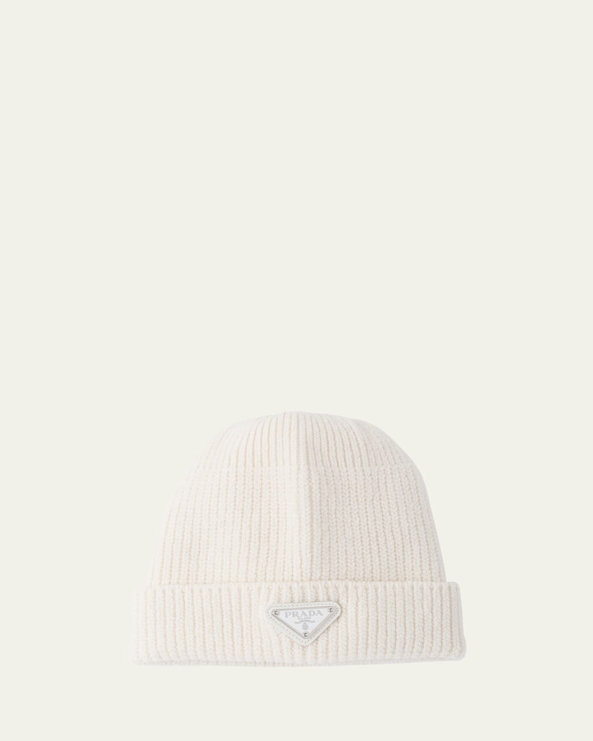 Men's Wool-Cashmere Ribbed Beanie Hat with Symbole | Bergdorf Goodman