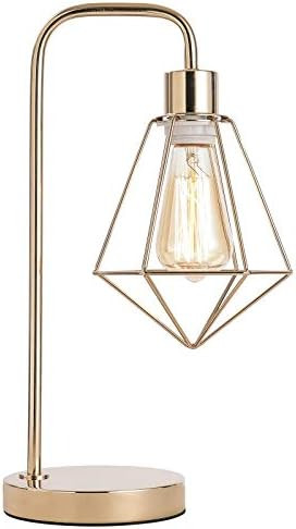 SOTTAE Industrial Gold Cage Table Lamp , cage Desk lamp Vintage Table Lamp Rustic Beside Lamp Rus... | Amazon (US)