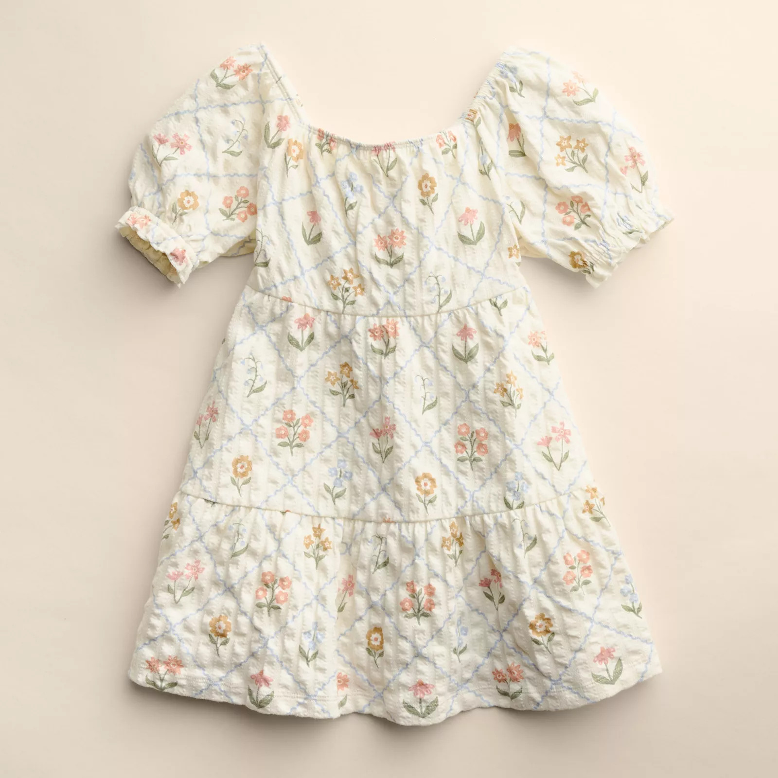 Girls 4-12 Little Co. by Lauren Conrad Tiered Puff Sleeve Dress | Kohl's