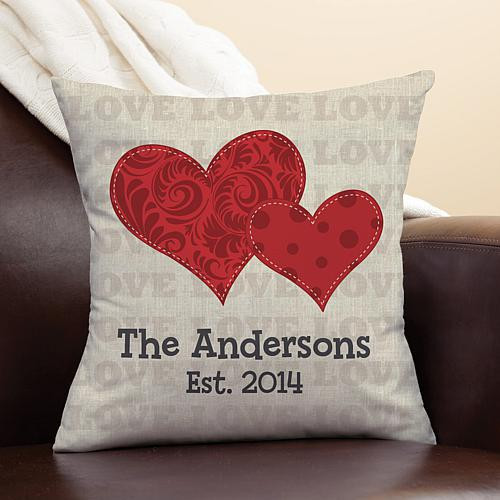 Red Hearts Personalized Pillow | HSN