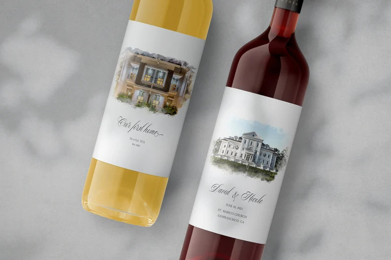 Custom Wedding Venue Portrait Custom Wine Labelhouse - Etsy | Etsy (US)