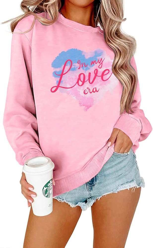 ASTANFY In My Loves Era Sweatshirt Women Love Heart Long Sleeve T-Shirt Album Music Shirt Valenti... | Amazon (US)