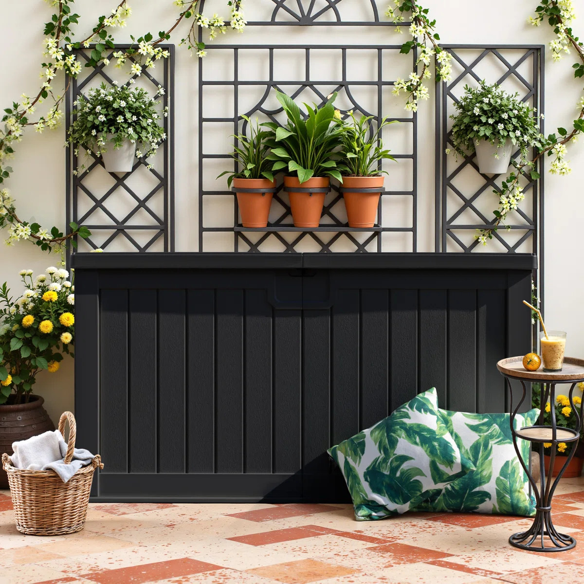 Resin Lockable Deck Box For Indoor And Outdoor | Wayfair North America