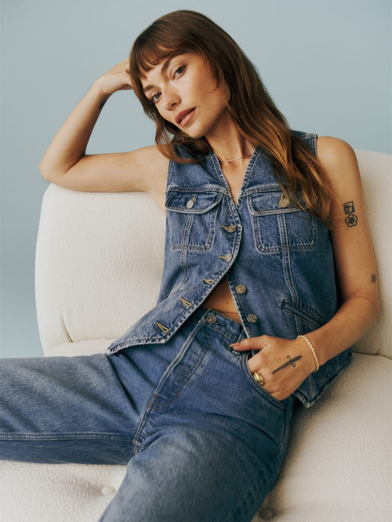 Jacqui Denim Vest | Reformation (Global)