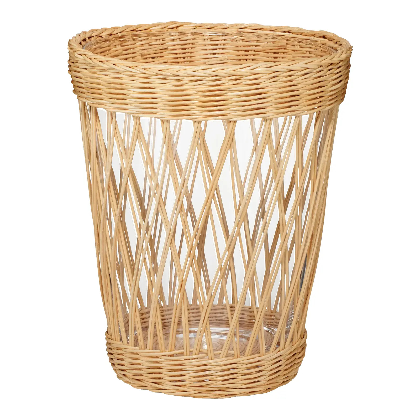 AERIN Navona Wicker Vase, Small - Natural | Chairish