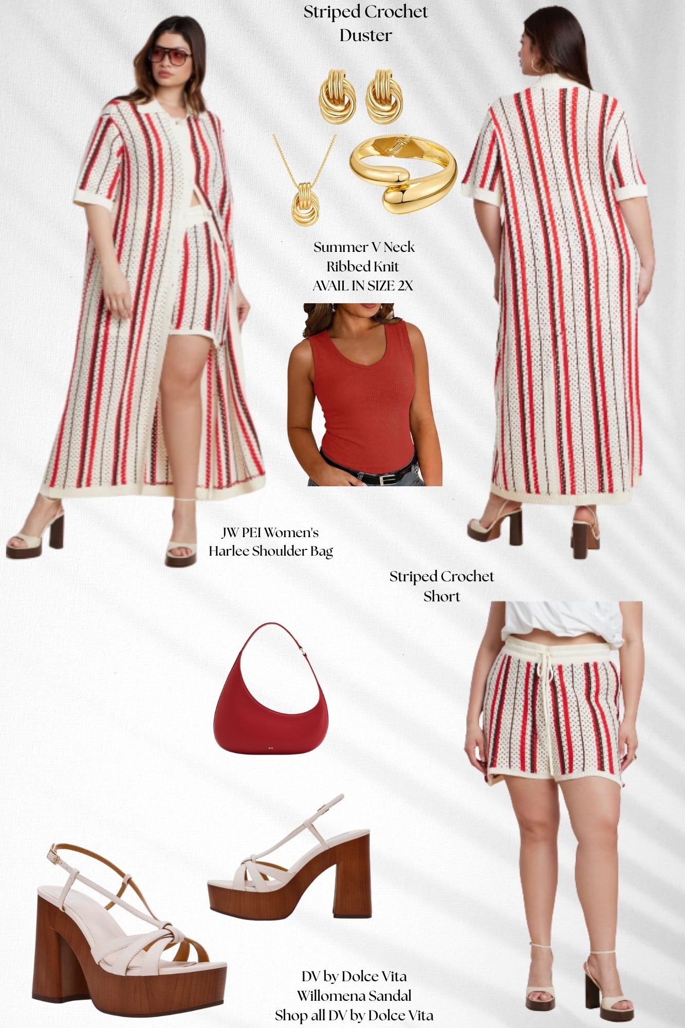 Graduation Party Hostess Look ♥️
An elevated casual look perfect for hosting her son’s graduation party at home. The crochet duster adds a stylish statement, while the matching shorts, ribbed top, platform sandals, and red shoulder bag keep the outfit comfortable, polished, and easy to move around in while celebrating with family and guests.

#LTKootd #LTKPlusSize #LTKMidsize