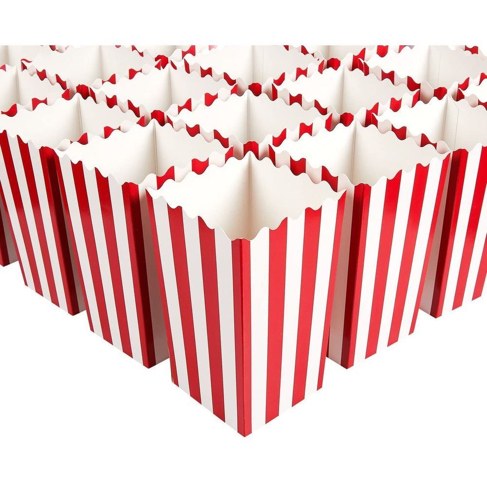 60 Pcs Mini Red & White Striped Party Treat Favor Gift Paper Popcorn Boxes for Carnival Movie Nig... | Walmart (US)