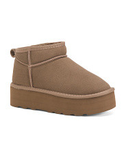 Suede Hippy Platform Cozy Booties | Marshalls
