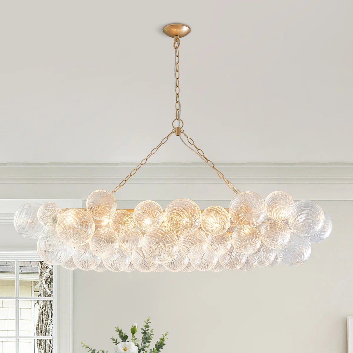 Hand Blown Glass Swirl Bubble Nordic Art Chandelier | Wayfair North America