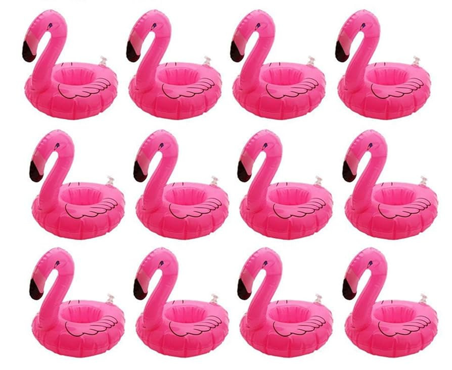 Inflatable Floating Flamingo Drink Holder 12 Pack Swimming Pool Float Coasters Coke Cup Holder fo... | Amazon (US)