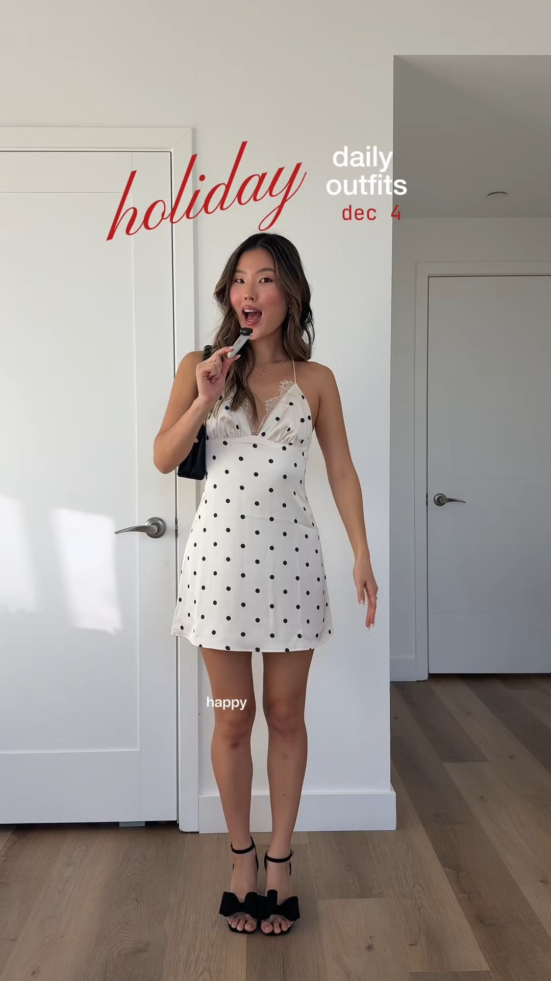 holiday outfit inspo - holiday party dress! 

wearing an XS! 

holiday dress, polka dot mini dress, black heels, cocktail dress, white mini dress, holiday mini dress, holiday party dress, cocktail party dress

#LTKHoliday #LTKootd #LTKFindsUnder100